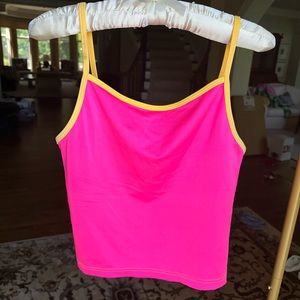 Fluorescent pink lined with neon orange tank